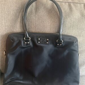 kate spade Black Nylon Satchel with Patent Handles